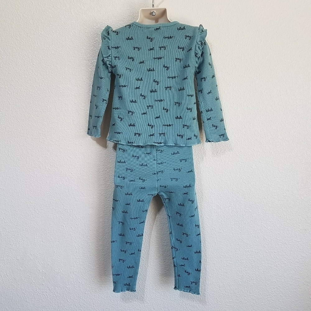 Zara Ribbed Girl's Pajama Set - Picture 2 of 5